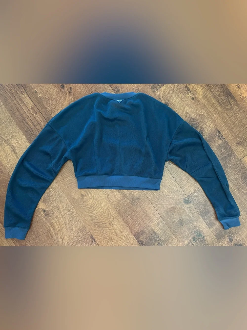 Alo cropped crewneck mesh long sleeve LS pullover see through XL extra large